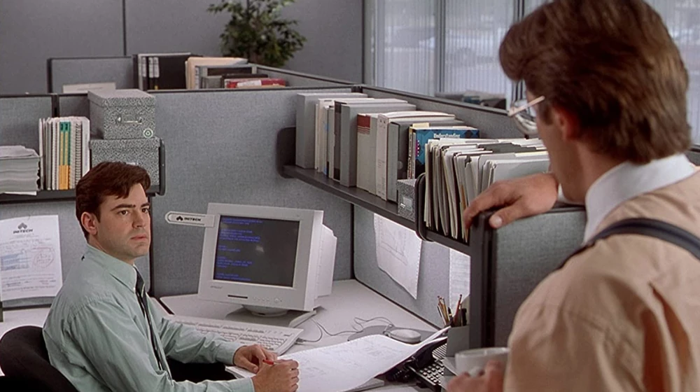 Lumbergh at Peter's cubicle
